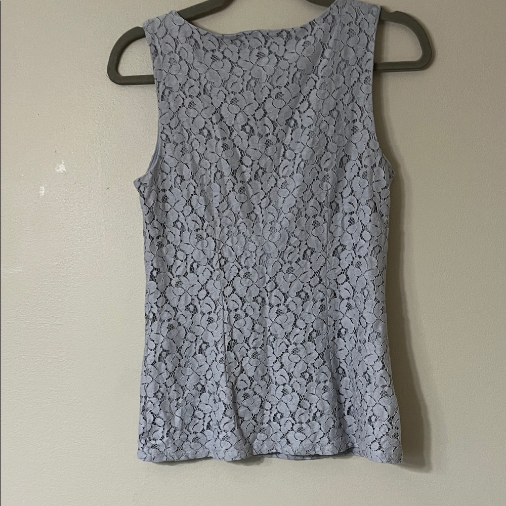 Banana Republic Light Blue Lace Overlay Tank - Picture 3 of 8
